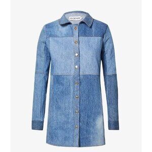 $250 NWT EB DENIM UPCYCLED RECLAIMED DENIM MINI DRESS SZ M